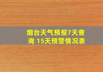 烟台天气预报7天查询 15天预警情况表